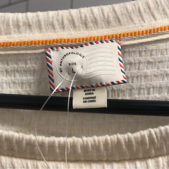 NWT Anthropologie Ivory Shimmer Tee Blouse Shirt ✨ - Picture 2 of 6